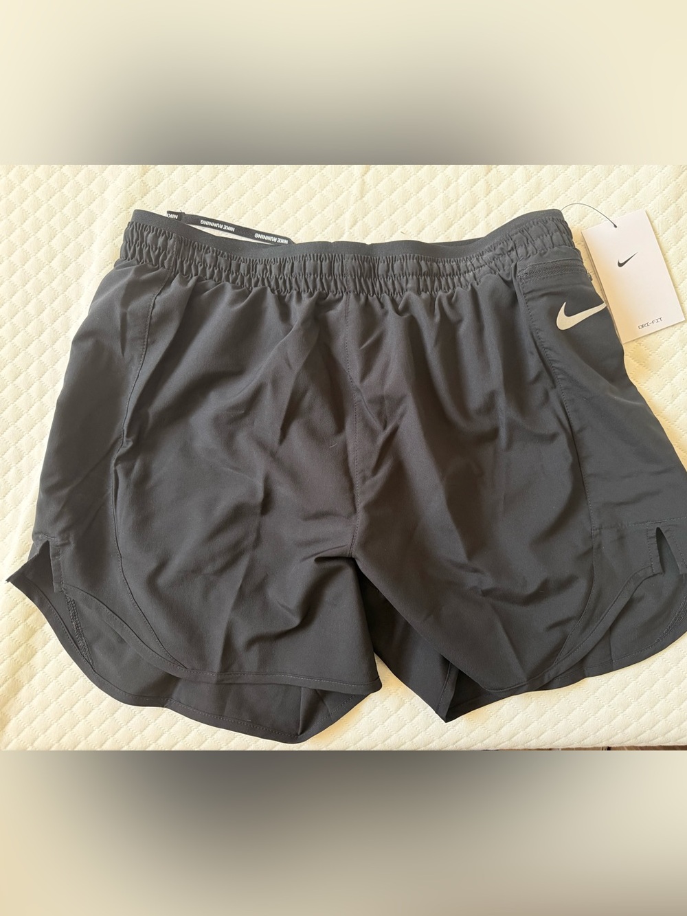 Nike Black Athletic Shorts with White Swoosh